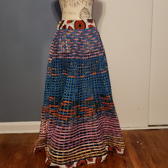 African print weave maxi skirt - Picture 1 of 2